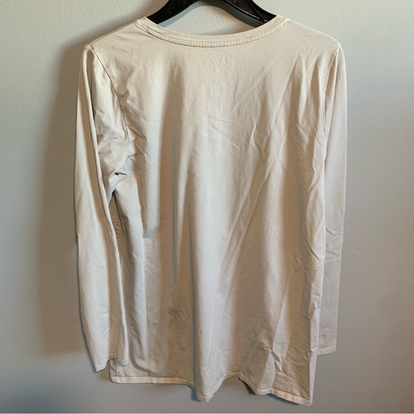Soft Surroundings Basic Cream Long Sleeve Top-Md - Picture 4 of 5